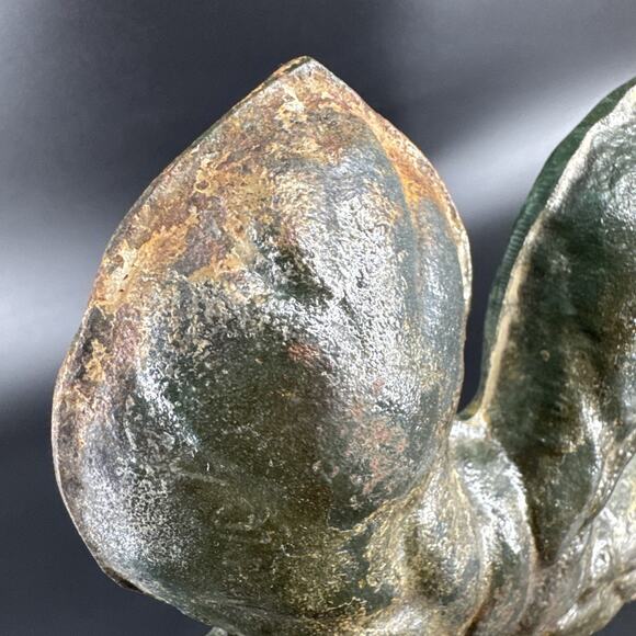 Vintage Cast Iron Leaf With Snail Rustic Primitive Garden Decor Ashtray Dish - Picture 9 of 14